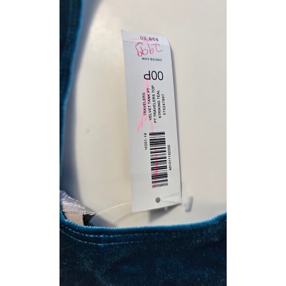 NWT Chicos Travelers size 00P (0/2 PETITE) TEAL VELOUR BLUE layering top tank - Picture 3 of 9